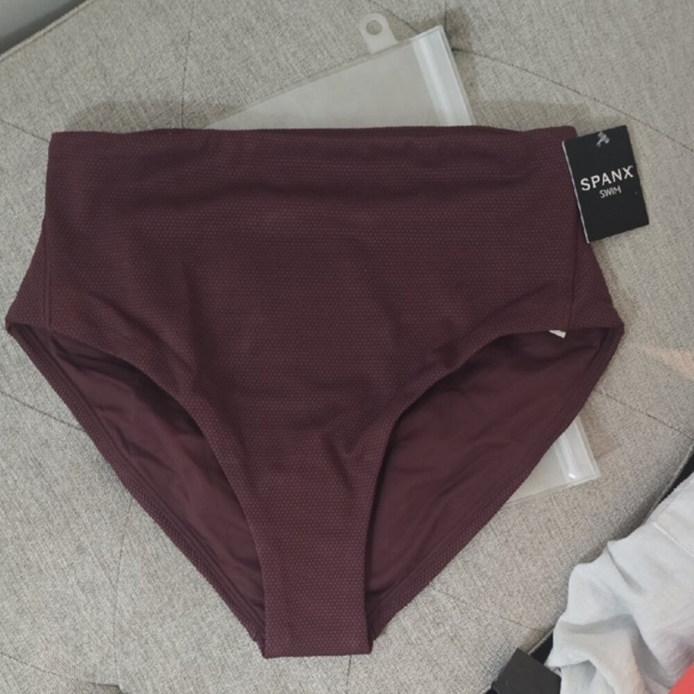SPANX Deep Red High-Waisted Swim Bottom